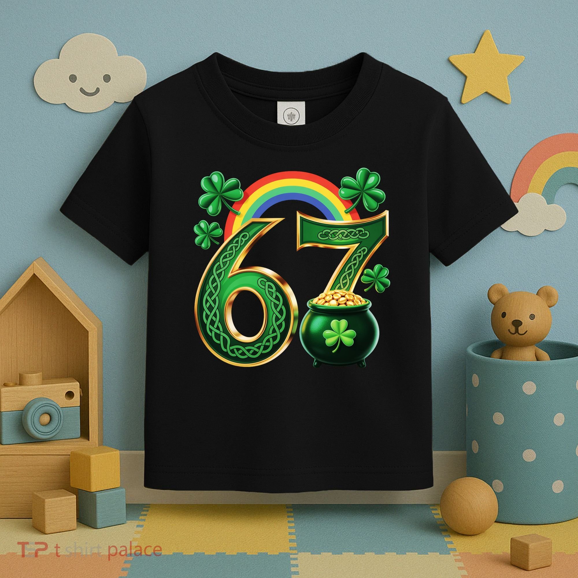 Shamrock Rainbow 67 St Patrick’s Day 6-7 Meme Toddler T-Shirt