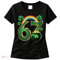 Shamrock Rainbow 67 St Patrick’s Day 6-7 Meme Women's T-Shirt thumb 0