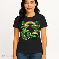 Shamrock Rainbow 67 St Patrick’s Day 6-7 Meme Women's T-Shirt thumb 4