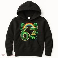 Shamrock Rainbow 67 St Patrick’s Day 6-7 Meme Kids Hoodie thumb 0