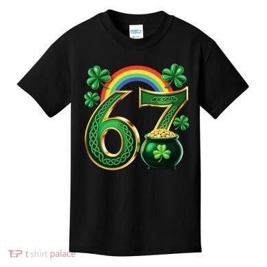 Shamrock Rainbow 67 St Patrick’s Day 6-7 Meme Kids T-Shirt