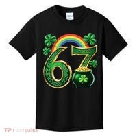 Shamrock Rainbow 67 St Patrick’s Day 6-7 Meme Kids T-Shirt thumb 0