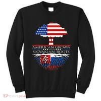 Slovakian Roots American Grown Tree Flag Us Slovakia Sweatshirt thumb 0
