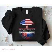 Slovakian Roots American Grown Tree Flag Us Slovakia Sweatshirt thumb 2