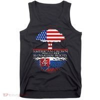 Slovakian Roots American Grown Tree Flag Us Slovakia Tank Top thumb 0
