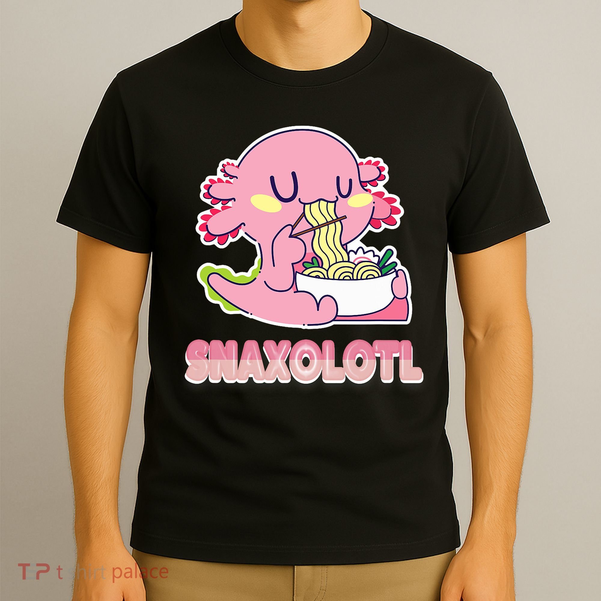 Snaxolotl Ramen Axolotl Kawaii Fish T-Shirt