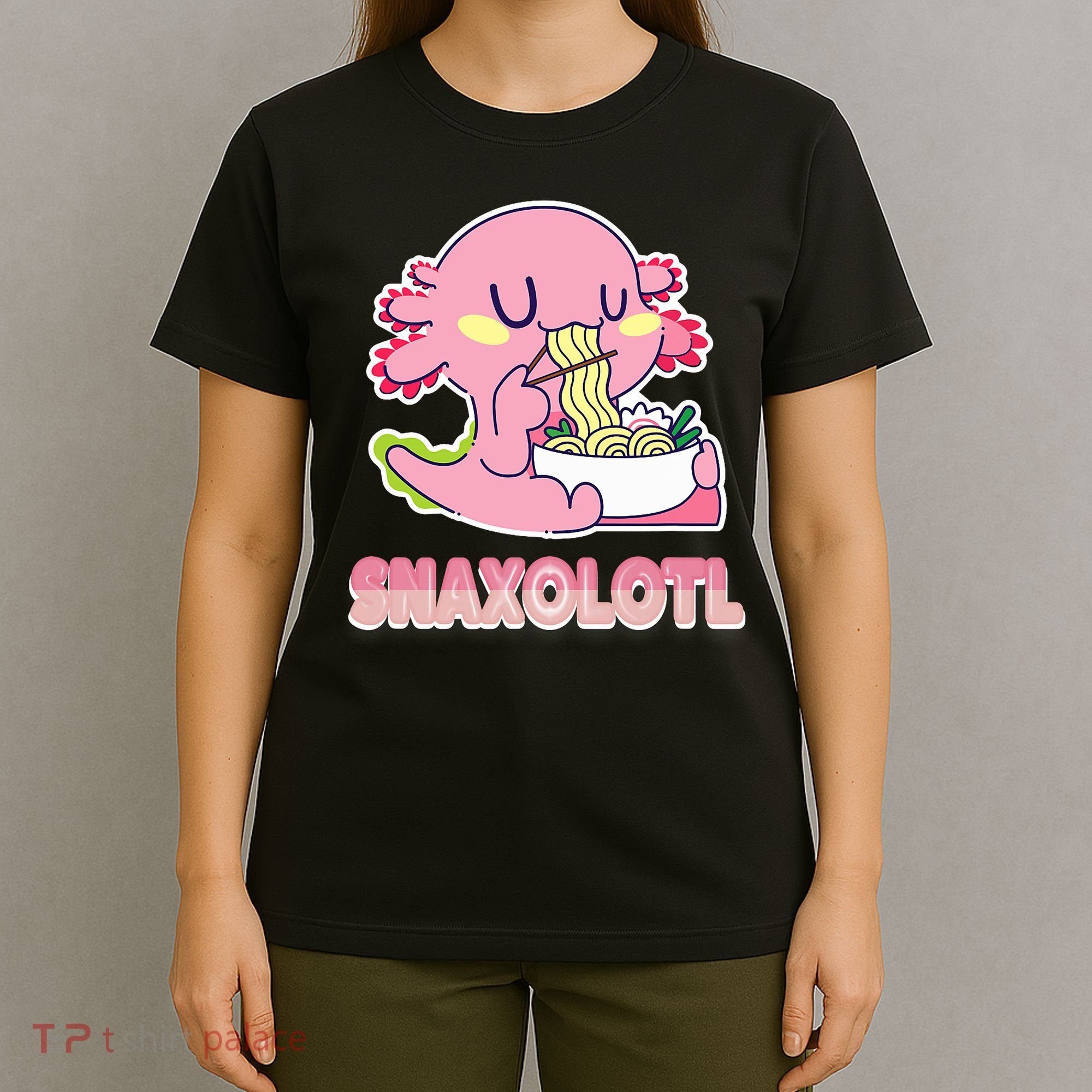 Snaxolotl Ramen Axolotl Kawaii Fish T-Shirt
