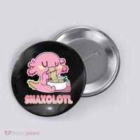 Snaxolotl Ramen Axolotl Kawaii Fish Button thumb 0