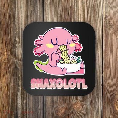 Snaxolotl Ramen Axolotl Kawaii Fish Coaster