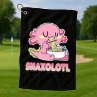 Snaxolotl Ramen Axolotl Kawaii Fish Golf Towel thumb 1