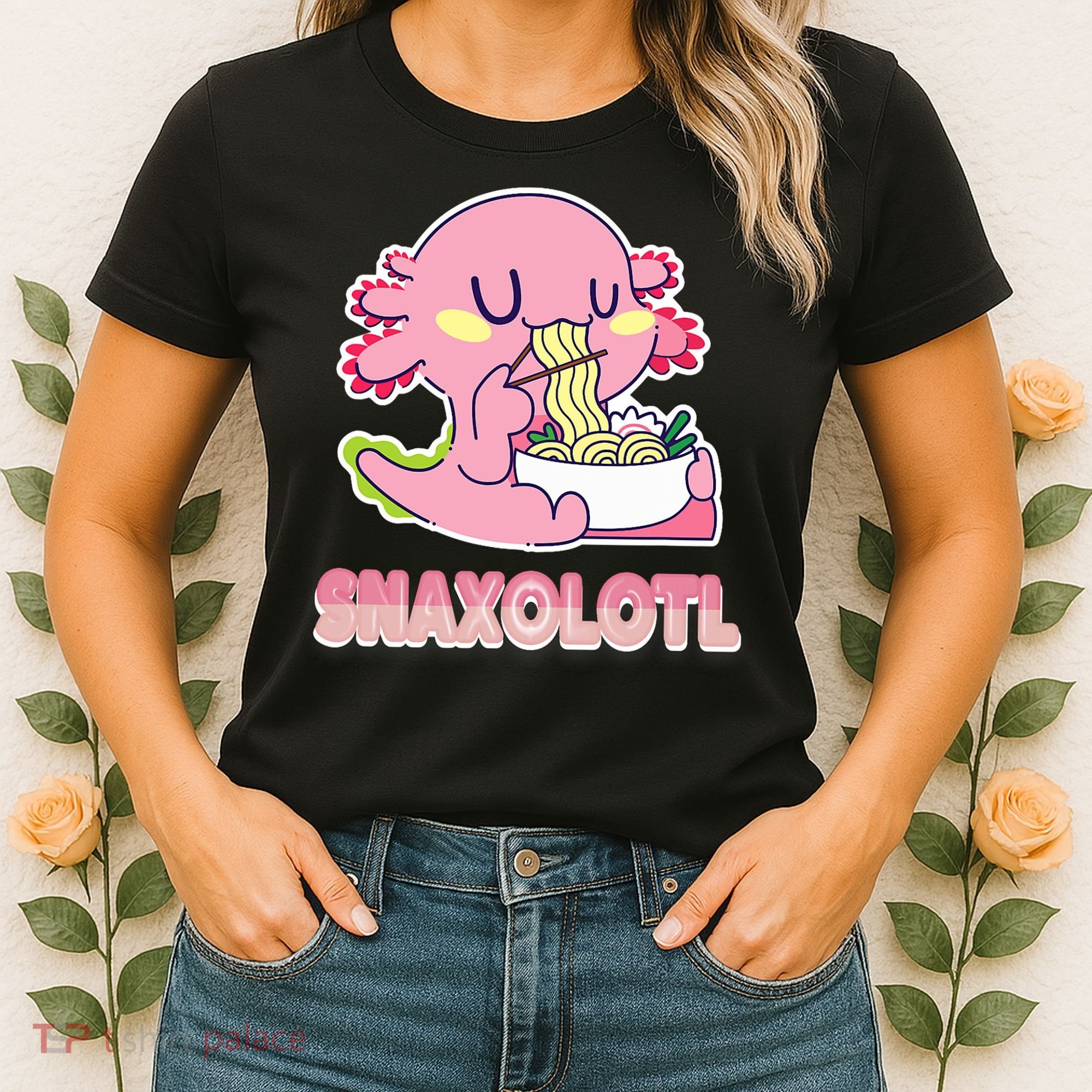 Snaxolotl Ramen Axolotl Kawaii Fish Women's T-Shirt