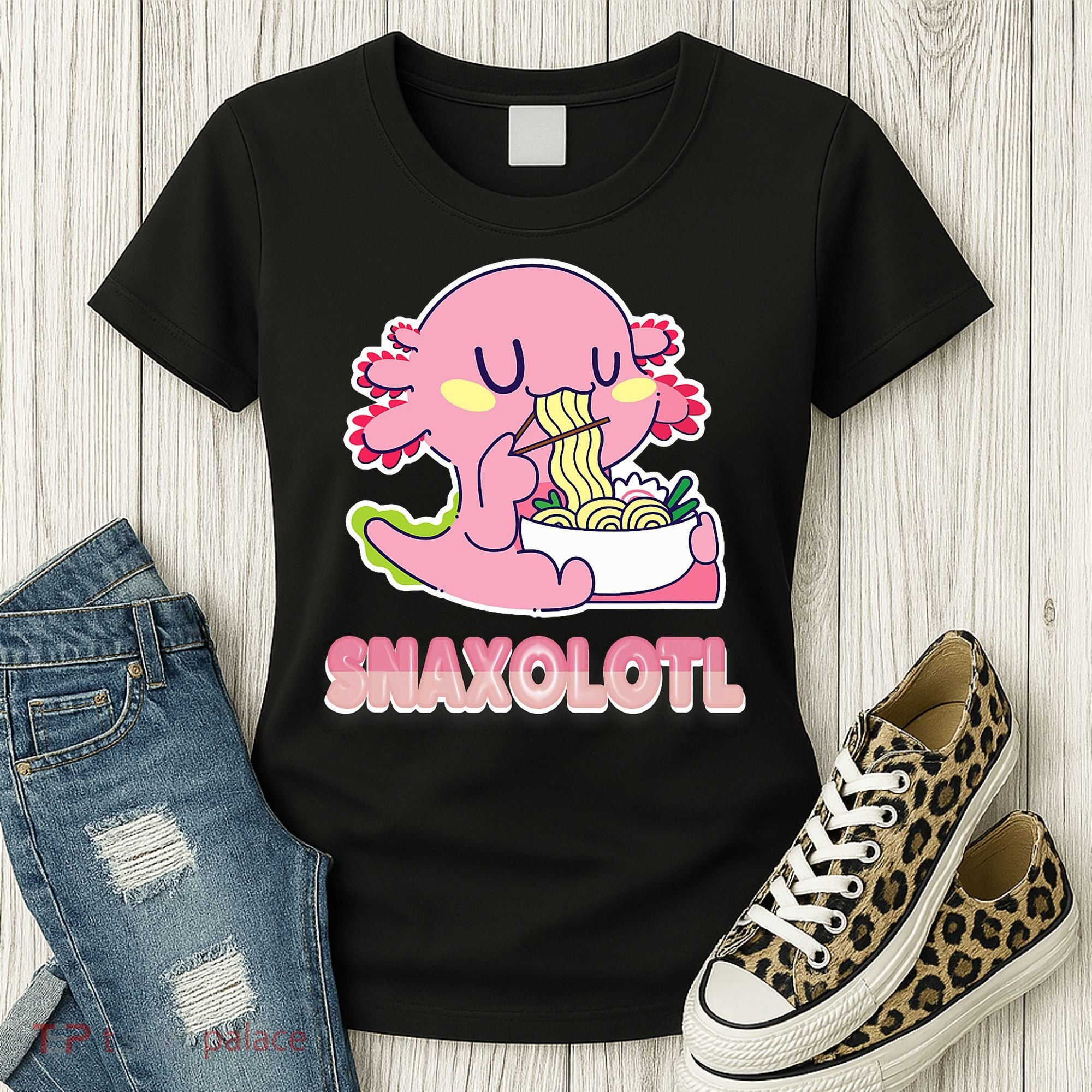 Snaxolotl Ramen Axolotl Kawaii Fish Women's T-Shirt