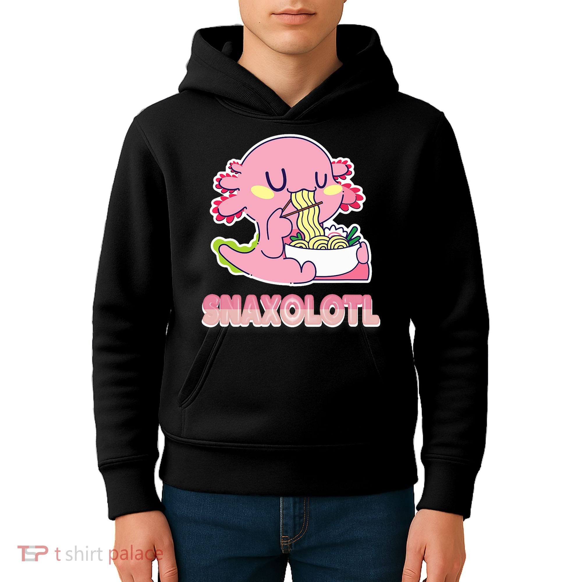 Snaxolotl Ramen Axolotl Kawaii Fish Kids Hoodie