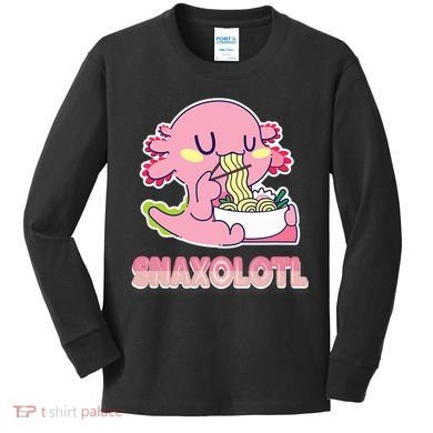 Snaxolotl Ramen Axolotl Kawaii Fish Kids Long Sleeve Shirt