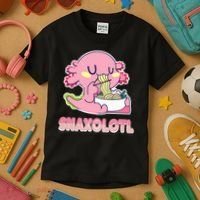 Snaxolotl Ramen Axolotl Kawaii Fish Kids T-Shirt thumb 3