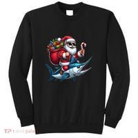 Santa Riding A Majestic Ocean Marlin Fish Christmas Funny Giflt Sweatshirt thumb 0