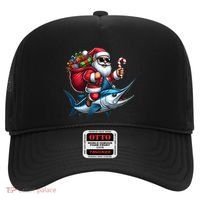 Santa Riding A Majestic Ocean Marlin Fish Christmas Funny Giflt Hat thumb 0