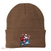 Santa Riding A Majestic Ocean Marlin Fish Christmas Funny Giflt Beanie thumb 0