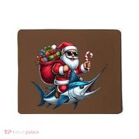 Santa Riding A Majestic Ocean Marlin Fish Christmas Funny Giflt Mousepad thumb 0