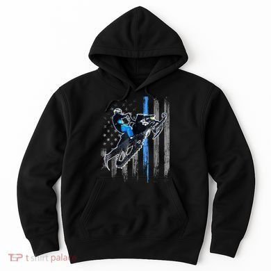 Snowmobile Riding American Flag Hoodie