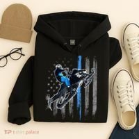 Snowmobile Riding American Flag Hoodie thumb 4
