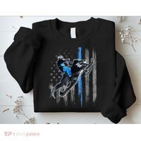 Snowmobile Riding American Flag Sweatshirt thumb 2