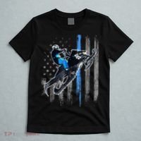 Snowmobile Riding American Flag T-Shirt thumb 5