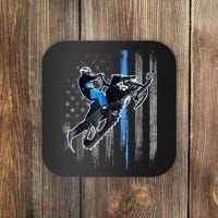 Snowmobile Riding American Flag Coaster thumb 0