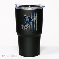Snowmobile Riding American Flag Tumbler thumb 0