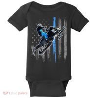 Snowmobile Riding American Flag Baby Bodysuit thumb 0