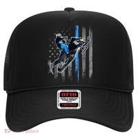 Snowmobile Riding American Flag Hat thumb 0