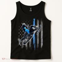 Snowmobile Riding American Flag Tank Top thumb 2