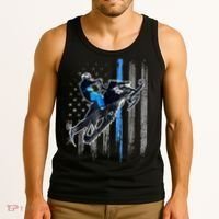 Snowmobile Riding American Flag Tank Top thumb 3