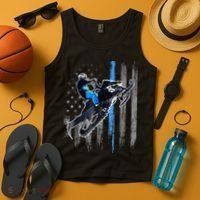 Snowmobile Riding American Flag Tank Top thumb 4