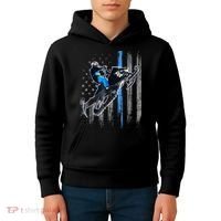 Snowmobile Riding American Flag Kids Hoodie thumb 4