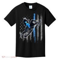 Snowmobile Riding American Flag Kids T-Shirt thumb 0