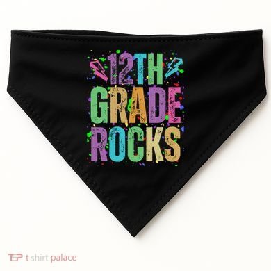 School Rocks Back To School Rockin 12th Grade Rocks USA-Made Doggie Bandana