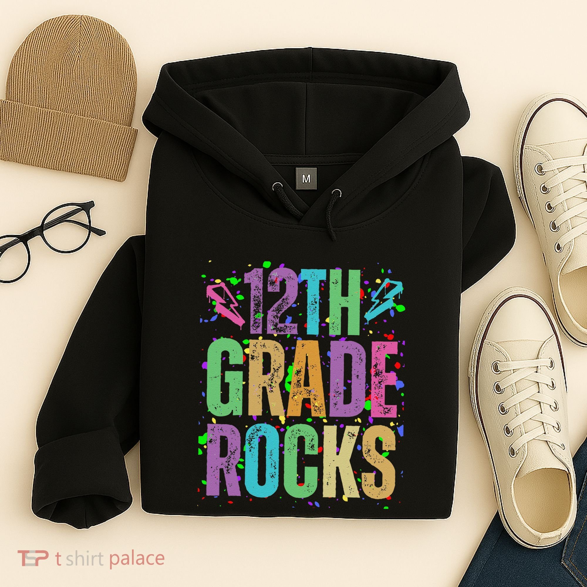 School Rocks Back To School Rockin 12th Grade Rocks Hoodie