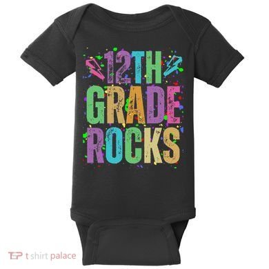 School Rocks Back To School Rockin 12th Grade Rocks Baby Bodysuit