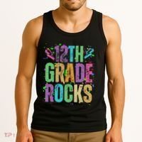 School Rocks Back To School Rockin 12th Grade Rocks Tank Top thumb 3