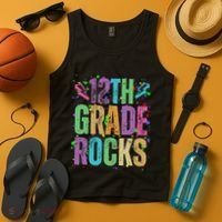 School Rocks Back To School Rockin 12th Grade Rocks Tank Top thumb 4