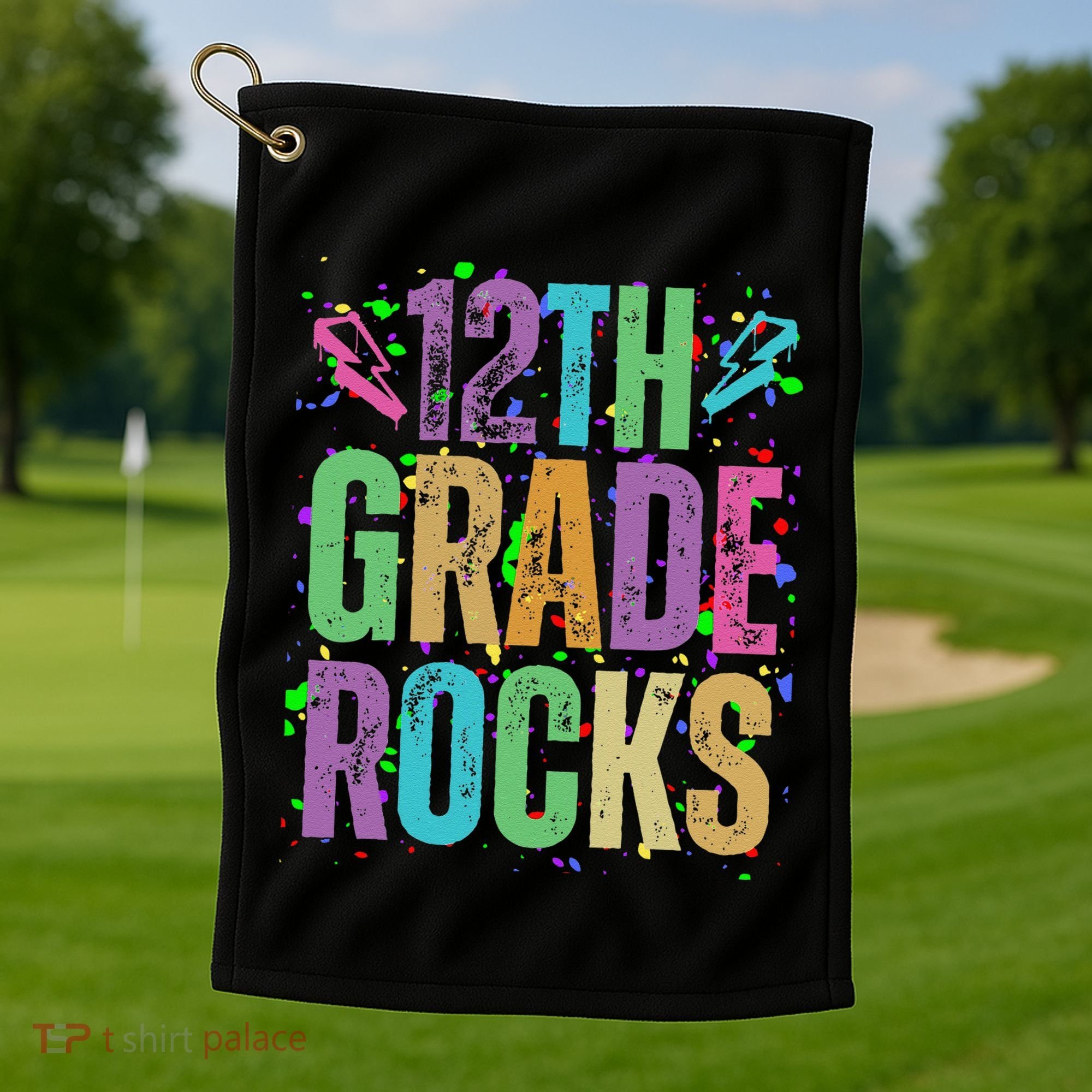 School Rocks Back To School Rockin 12th Grade Rocks Golf Towel