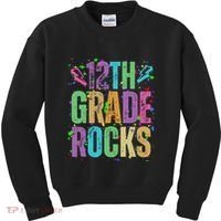 School Rocks Back To School Rockin 12th Grade Rocks Kids Sweatshirt thumb 0