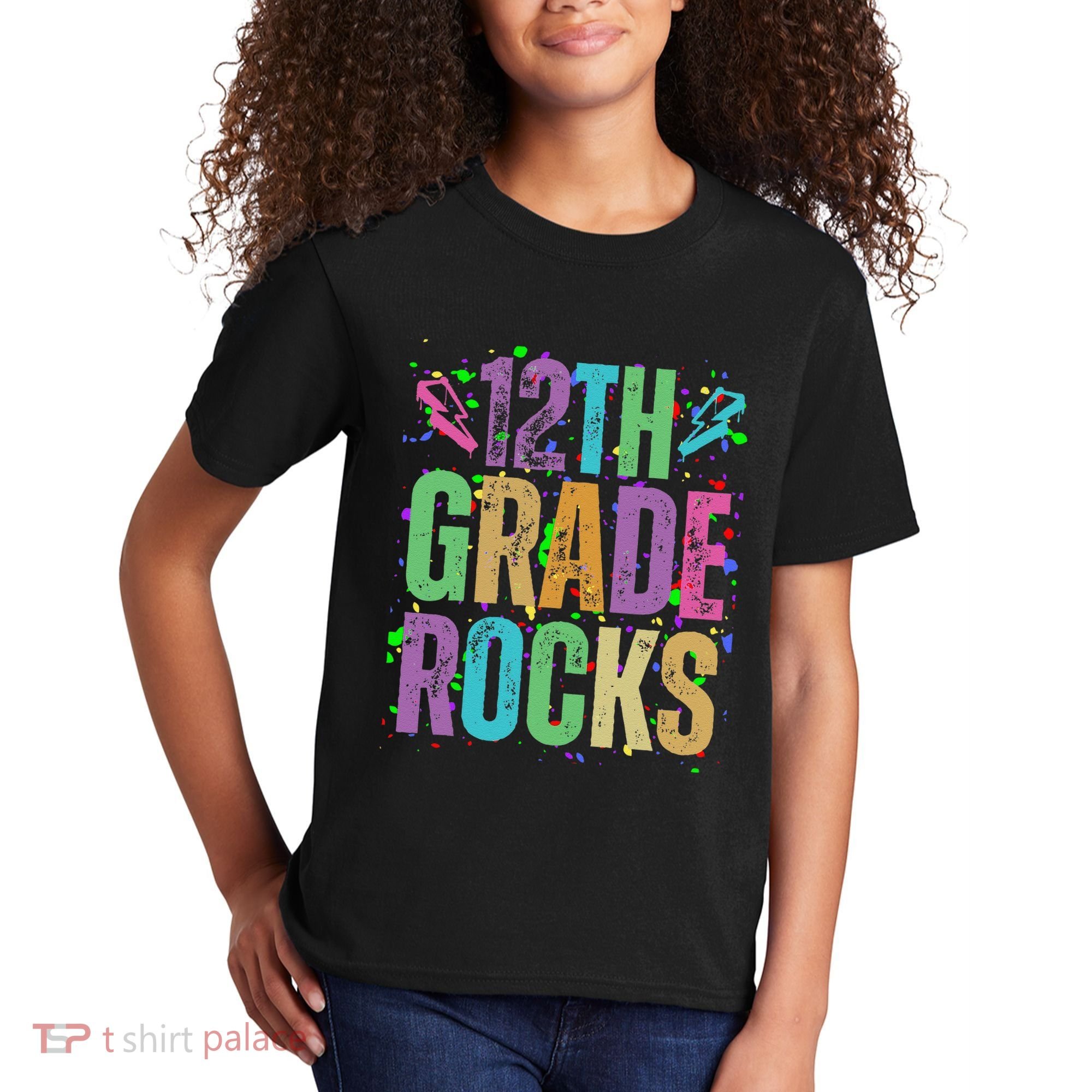 School Rocks Back To School Rockin 12th Grade Rocks Kids T-Shirt
