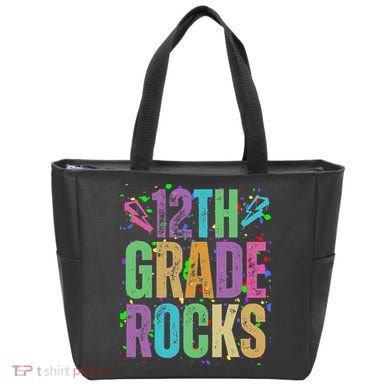 School Rocks Back To School Rockin 12th Grade Rocks Tote Bag