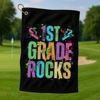 School Rocks Back To School Rockin 1st Grade Rocks Golf Towel thumb 1