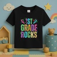 School Rocks Back To School Rockin 1st Grade Rocks Toddler T-Shirt thumb 3