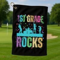 School Rocks Back To School Rockin 1st Grade Rocks Golf Towel thumb 1