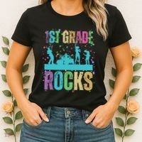 School Rocks Back To School Rockin 1st Grade Rocks Women's T-Shirt thumb 2