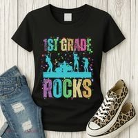 School Rocks Back To School Rockin 1st Grade Rocks Women's T-Shirt thumb 3